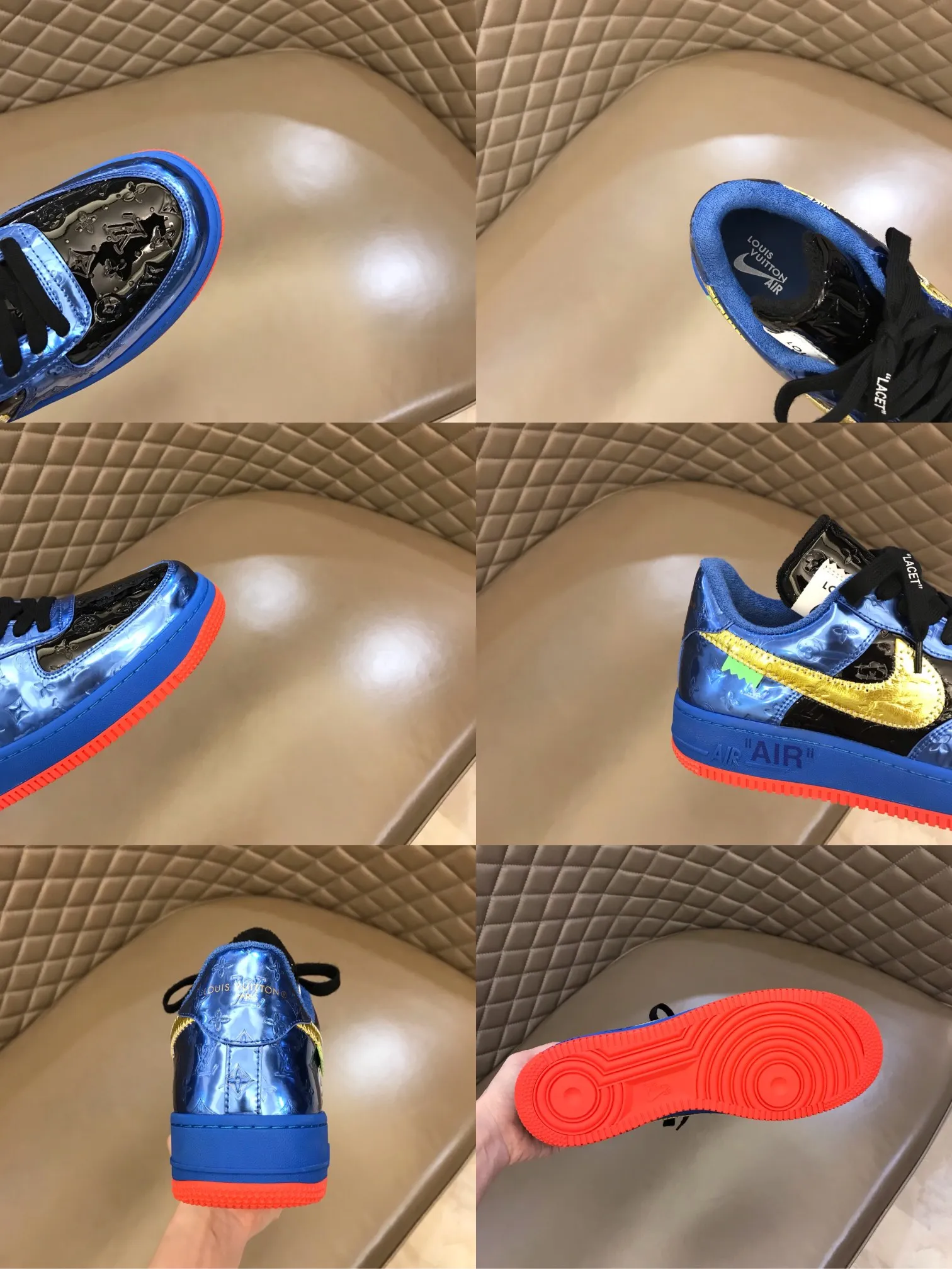 Men's shoes 💰p440 "*OUIS *UITTO*" x OFF-WHITE x Nike tripartite collaboration! Trendy and cool men's casual sports shoes with unrivaled color matching. The design idea basically continues the style of THE TEN. The Swoosh line and tongue label have a very familiar visual effect and are both fashionable and trendy! A must-have for fashionistas! The effect on your feet is absolutely stunning! (The original drawer packaging accessories are complete) Code number 38-45
